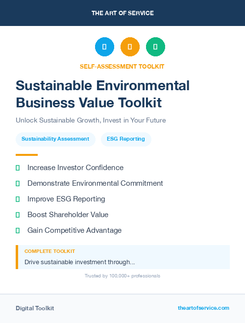 Sustainable Environmental Business Value Toolkit