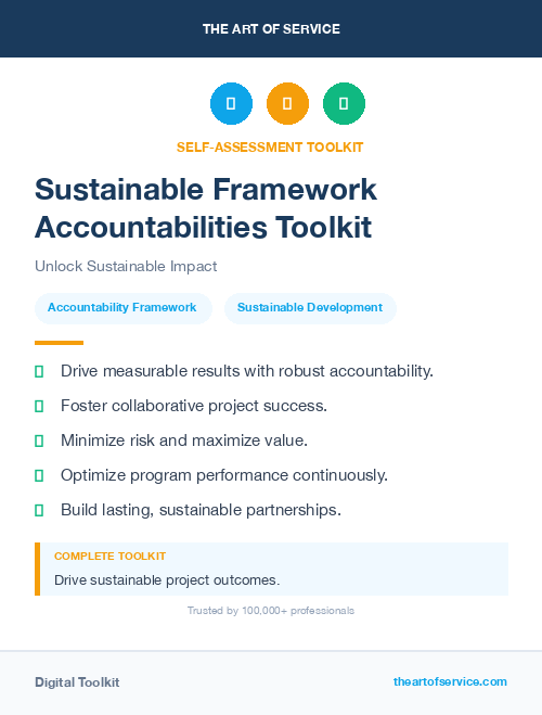 Sustainable Framework Accountabilities Toolkit