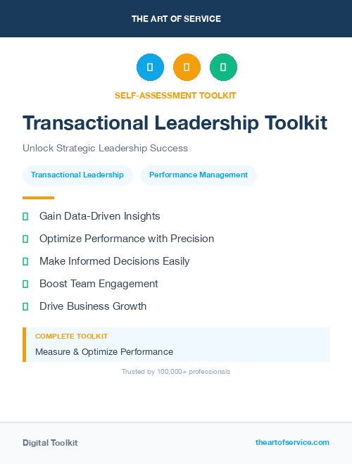 Transactional Leadership Toolkit