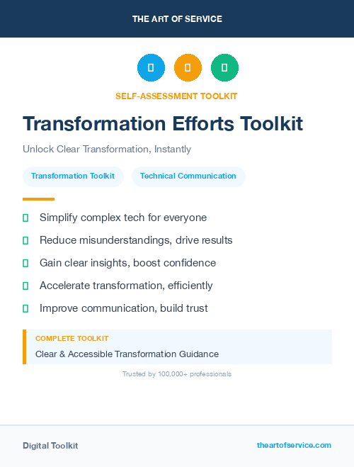 Transformation Efforts Toolkit