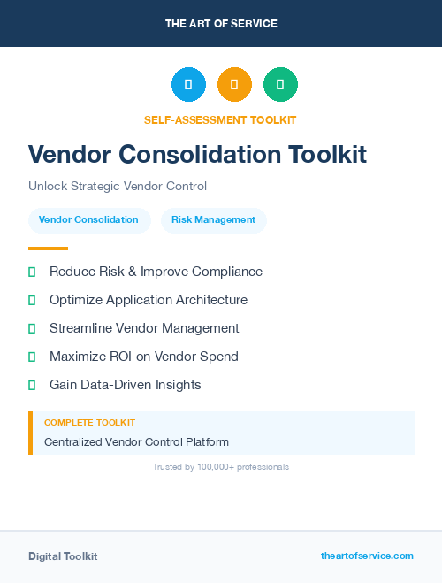 Vendor Consolidation Toolkit