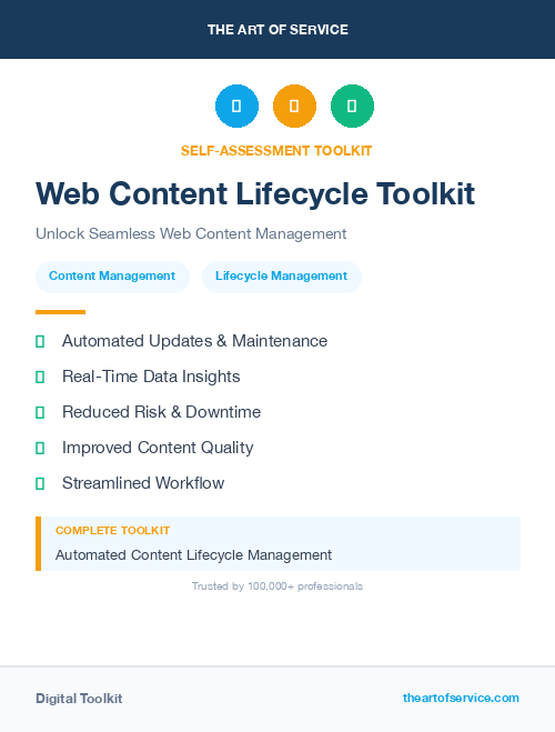 Web Content Lifecycle Toolkit