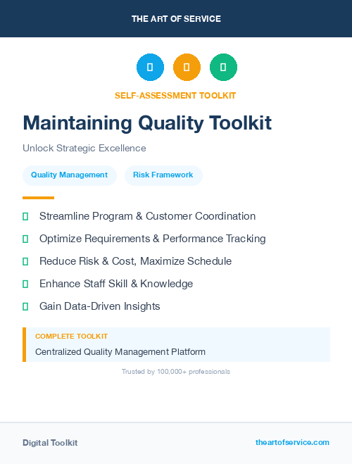 Maintaining Quality Toolkit