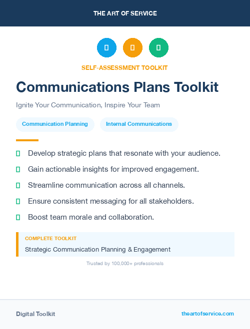 Communications Plans Toolkit