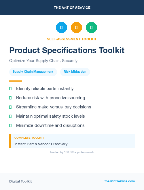 Product Specifications Toolkit