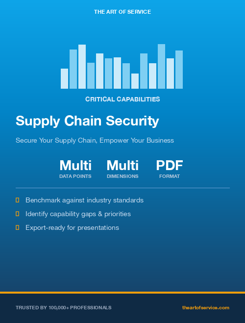 Supply Chain Security Critical Capabilities