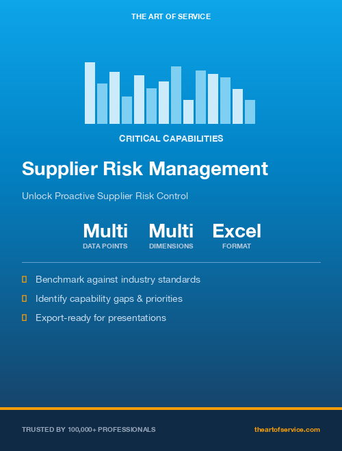 Supplier Risk Management Critical Capabilities