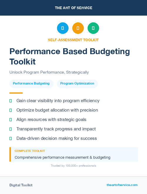 Performance Based Budgeting Toolkit