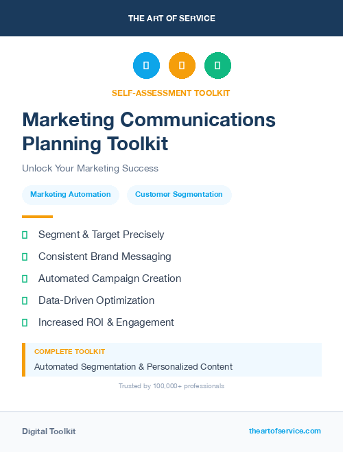 Marketing Communications Planning Toolkit