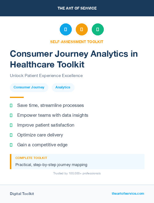 Consumer Journey Analytics in Healthcare Toolkit