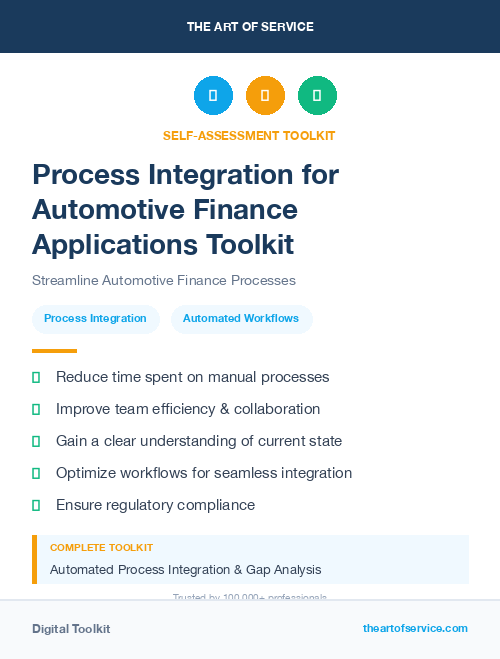 Process Integration for Automotive Finance Applications Toolkit