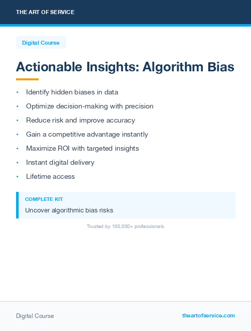 Actionable Insights: Algorithm Bias