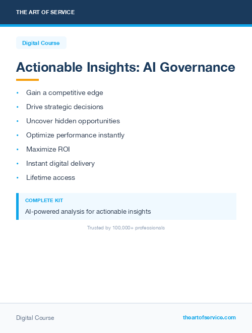 Actionable Insights: AI Governance