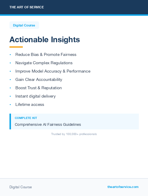 Actionable Insights: AI Fairness Guidelines