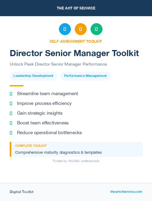 Director Senior Manager Toolkit