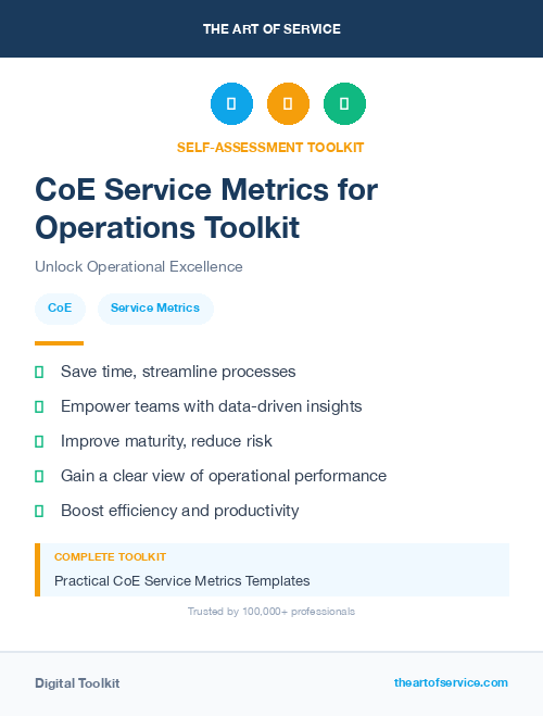 CoE Service Metrics for Operations Toolkit