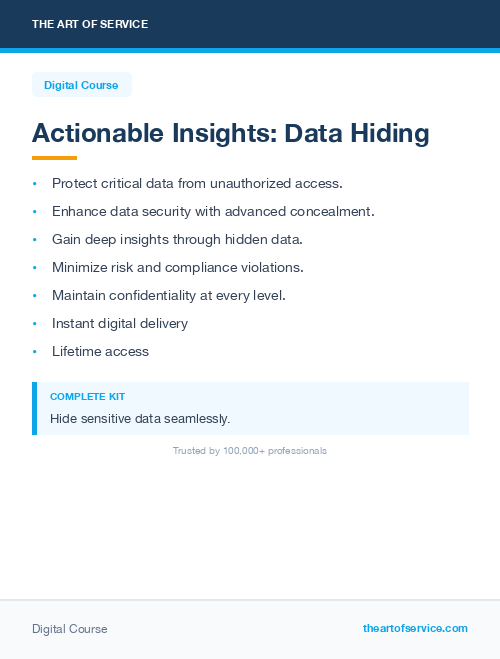 Actionable Insights: Data Hiding
