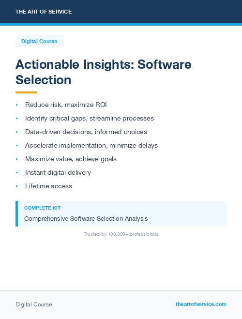 Actionable Insights: Software Selection