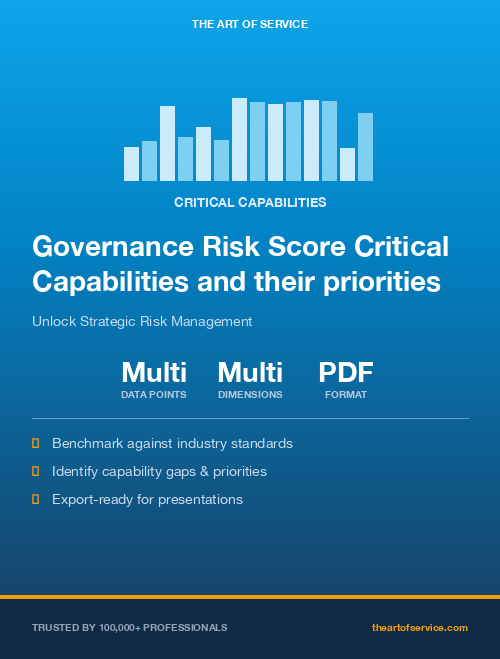 Governance Risk Score Critical Capabilities and their priorities