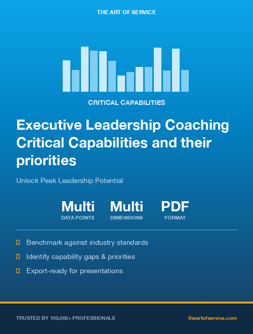 Executive Leadership Coaching Critical Capabilities and their priorities