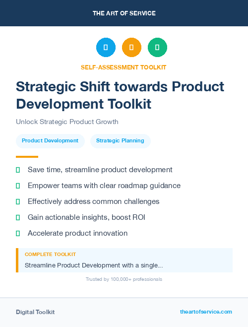 Strategic Shift towards Product Development Toolkit