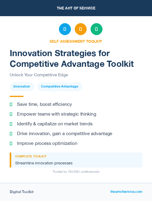 Innovation Strategies for Competitive Advantage Toolkit