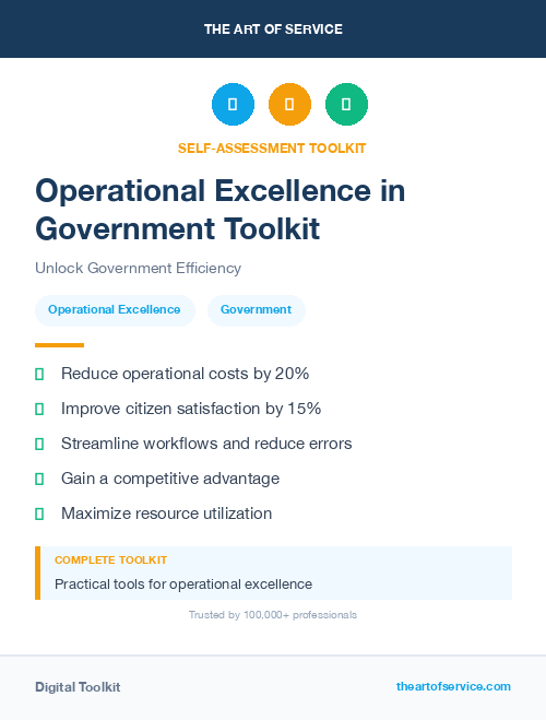 Operational Excellence in Government Toolkit