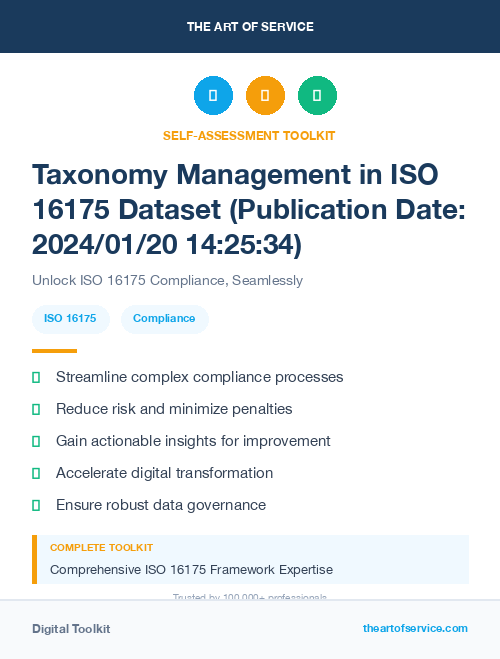 Taxonomy Management in ISO 16175 Dataset