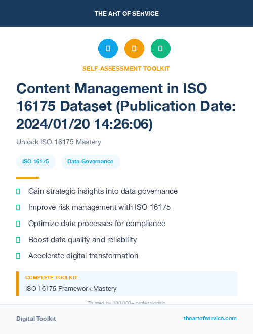 Content Management in ISO 16175 Dataset