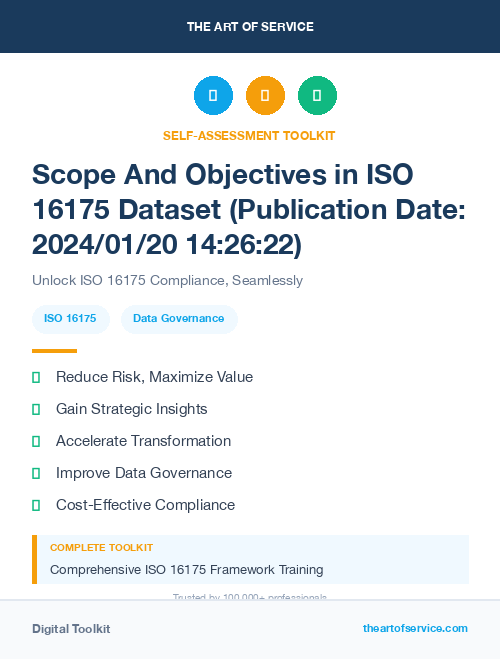 Scope And Objectives in ISO 16175 Dataset