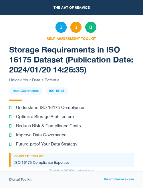 Storage Requirements in ISO 16175 Dataset