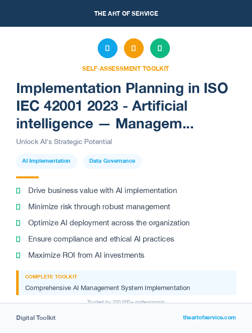 Implementation Planning in ISO IEC 42001 2023 - Artificial intelligence — Management system Dataset