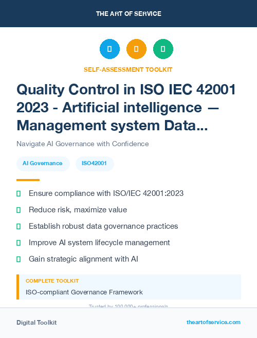 Quality Control in ISO IEC 42001 2023 - Artificial intelligence — Management system Dataset