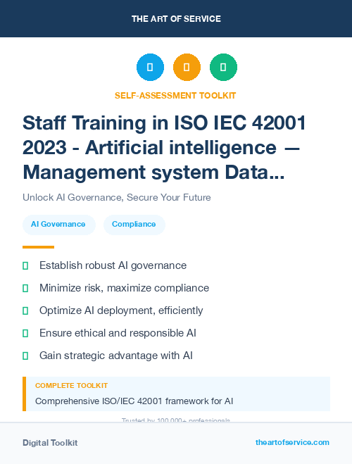 Staff Training in ISO IEC 42001 2023 - Artificial intelligence — Management system Dataset