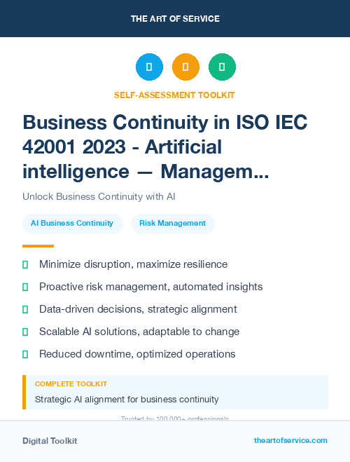 Business Continuity in ISO IEC 42001 2023 - Artificial intelligence — Management system Dataset