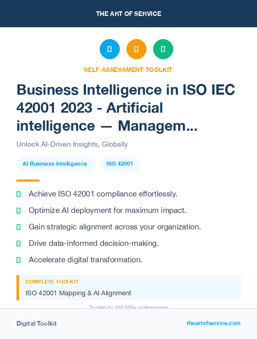 Business Intelligence in ISO IEC 42001 2023 - Artificial intelligence — Management system Dataset