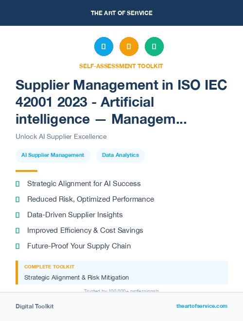 Supplier Management in ISO IEC 42001 2023 - Artificial intelligence — Management system Dataset