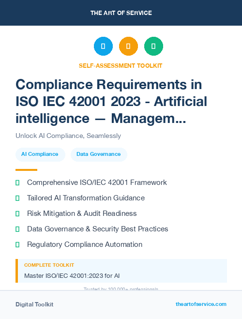 Compliance Requirements in ISO IEC 42001 2023 - Artificial intelligence — Management system Dataset