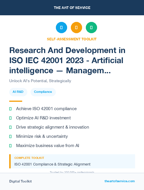 Research And Development in ISO IEC 42001 2023 - Artificial intelligence — Management system Dataset