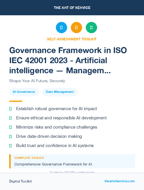 Governance Framework in ISO IEC 42001 2023 - Artificial intelligence — Management system Dataset