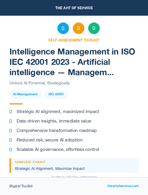 Intelligence Management in ISO IEC 42001 2023 - Artificial intelligence — Management system v1 Dataset