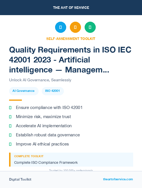 Quality Requirements in ISO IEC 42001 2023 - Artificial intelligence — Management system v1 Dataset