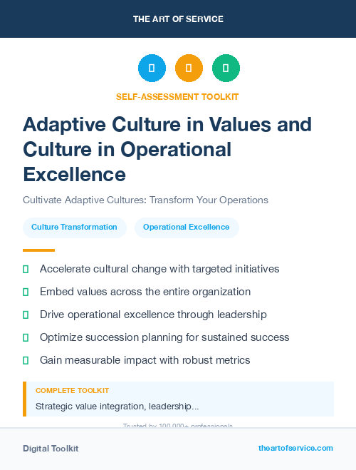 Adaptive Culture in Values and Culture in Operational Excellence