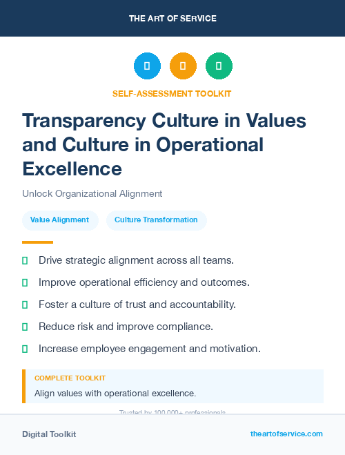 Transparency Culture in Values and Culture in Operational Excellence