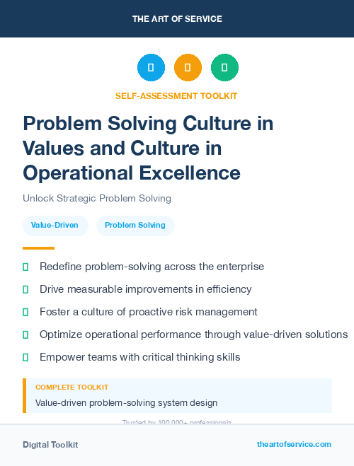 Problem Solving Culture in Values and Culture in Operational Excellence