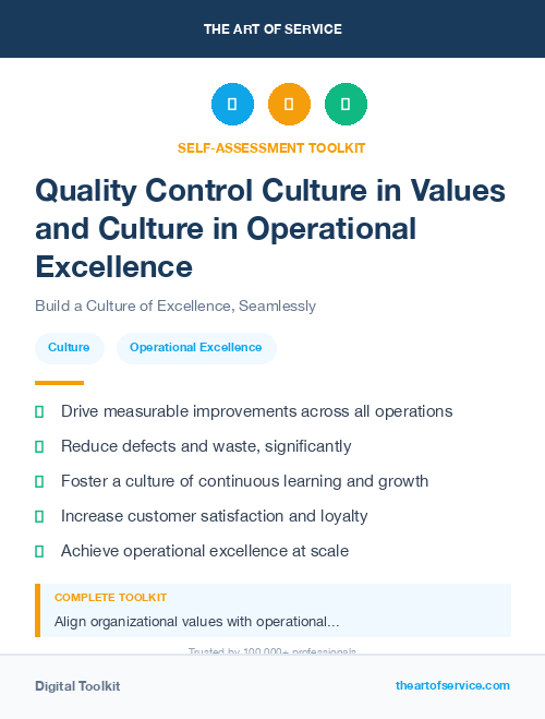 Quality Control Culture in Values and Culture in Operational Excellence