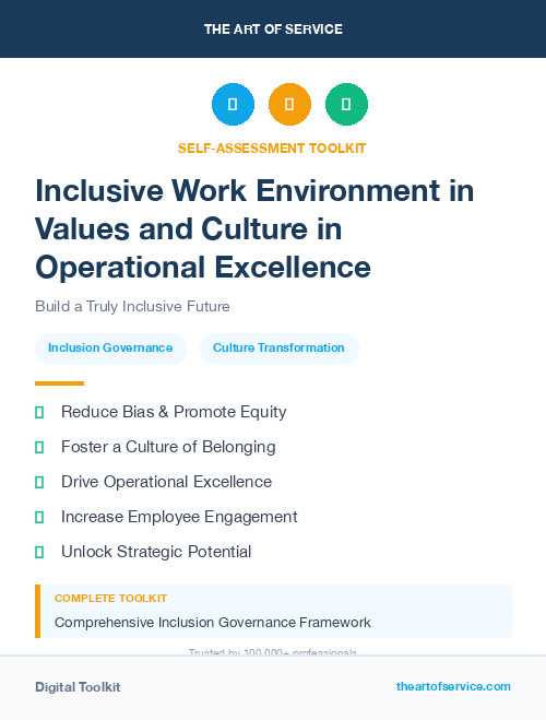 Inclusive Work Environment in Values and Culture in Operational Excellence