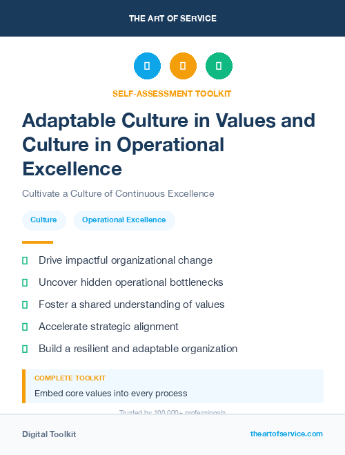 Adaptable Culture in Values and Culture in Operational Excellence