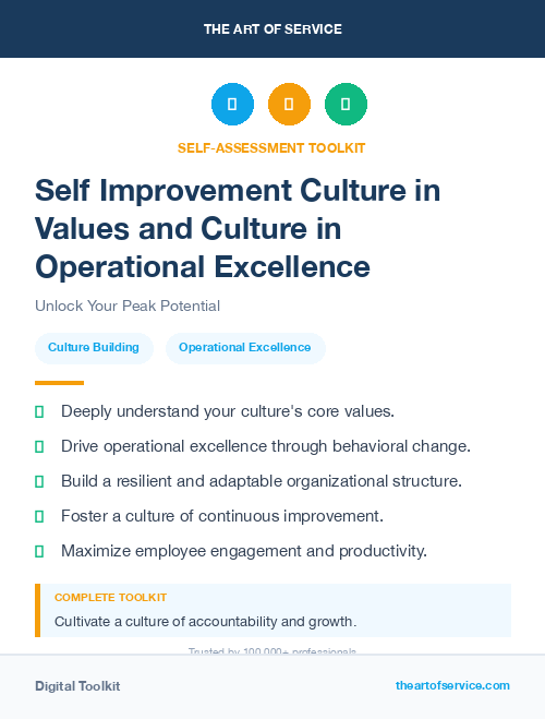 Self Improvement Culture in Values and Culture in Operational Excellence