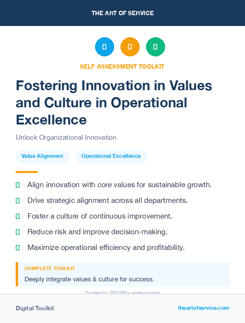 Fostering Innovation in Values and Culture in Operational Excellence